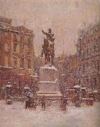Theodore Robinson Union Square in Winter Sweden oil painting artist
